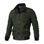 men's military zip-up bomber jacket in green