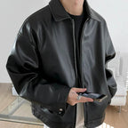 men's oversized bomber jacket in black