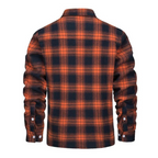 men's oversized hooded check jacket in orange for men