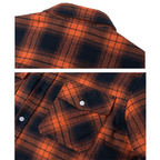 men's oversized hooded check jacket in orange for men
