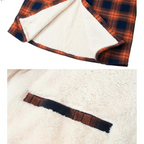 men's oversized hooded check jacket in orange for men