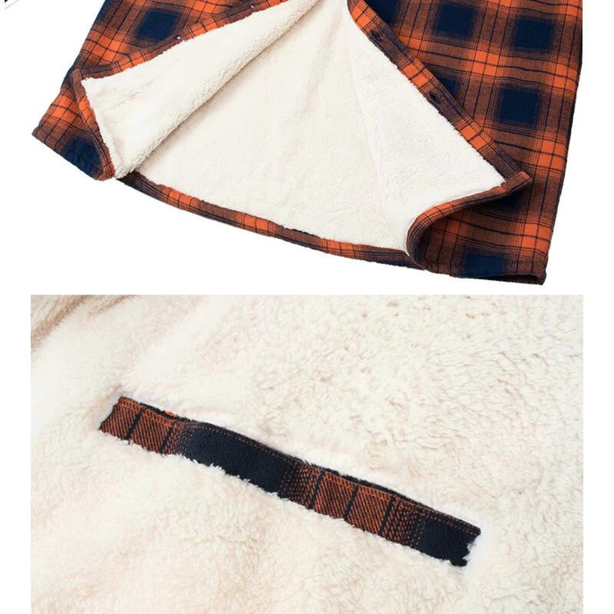 men's oversized hooded check jacket in orange for men
