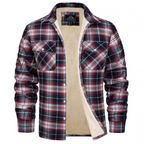 men's oversized hooded check jacket in red for men