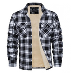 men's oversized hooded check jacket in black for men