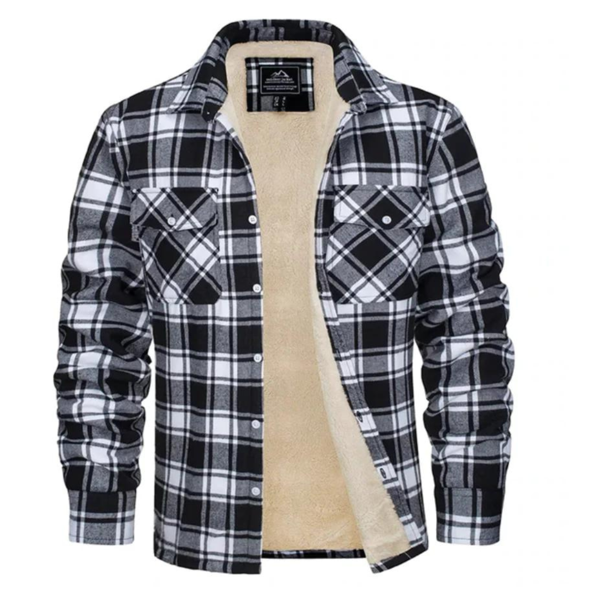 men's oversized hooded check jacket in black for men