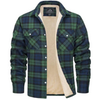 men's oversized hooded check jacket in green for men