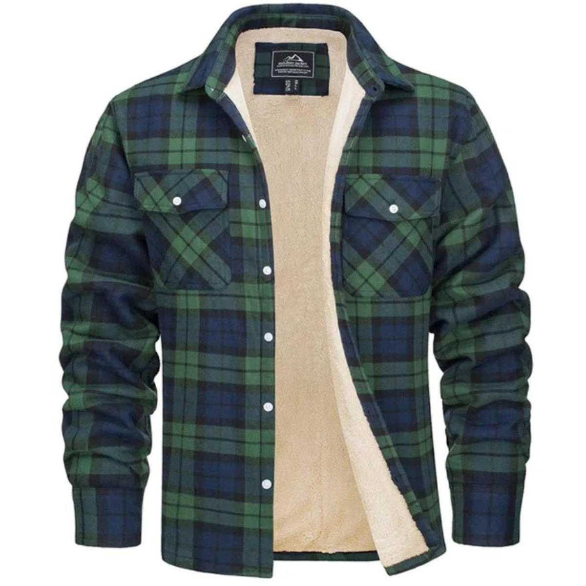 men's oversized hooded check jacket in green for men