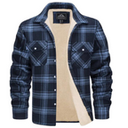 men's oversized hooded check jacket in navy blue for men