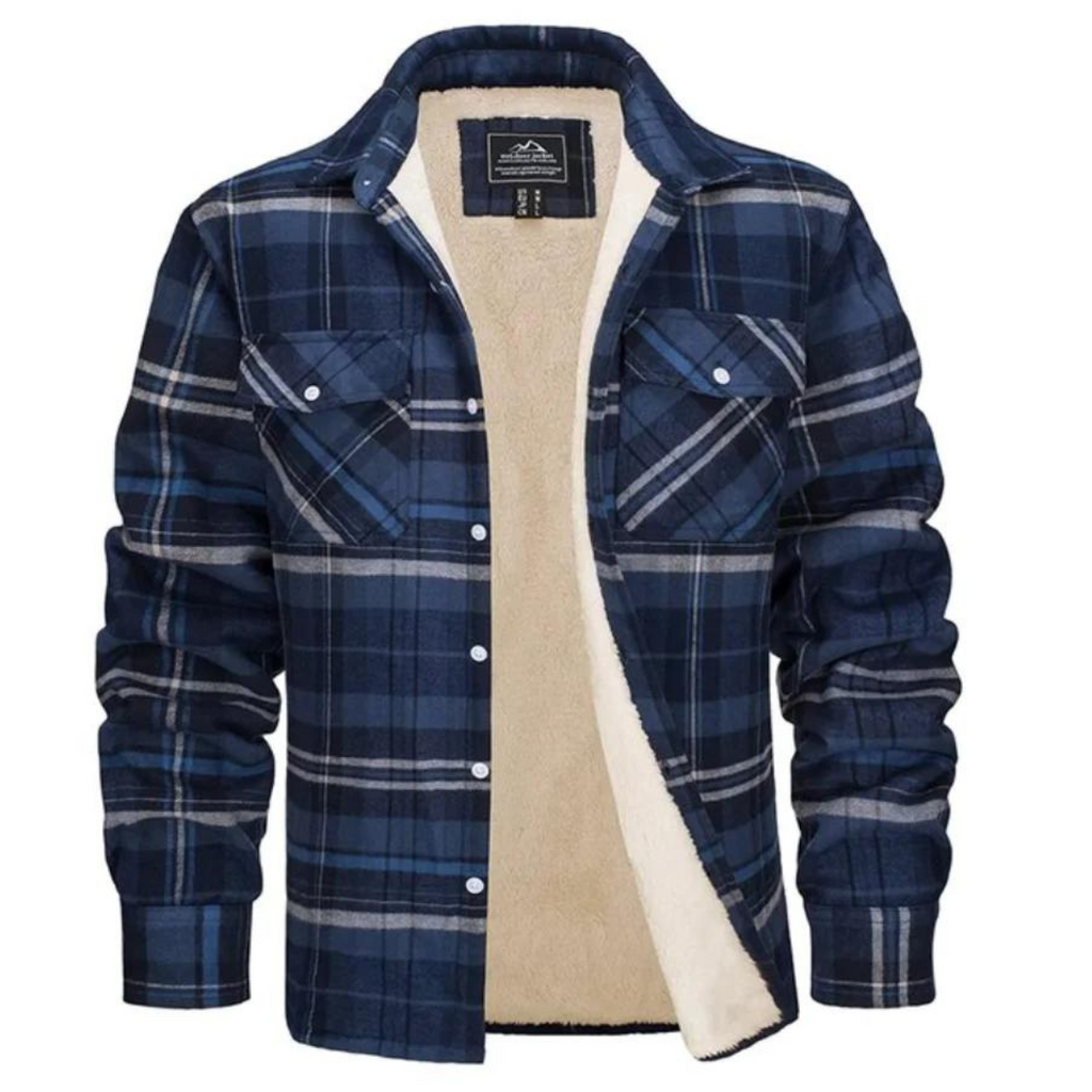 men's oversized hooded check jacket in blue grey for men