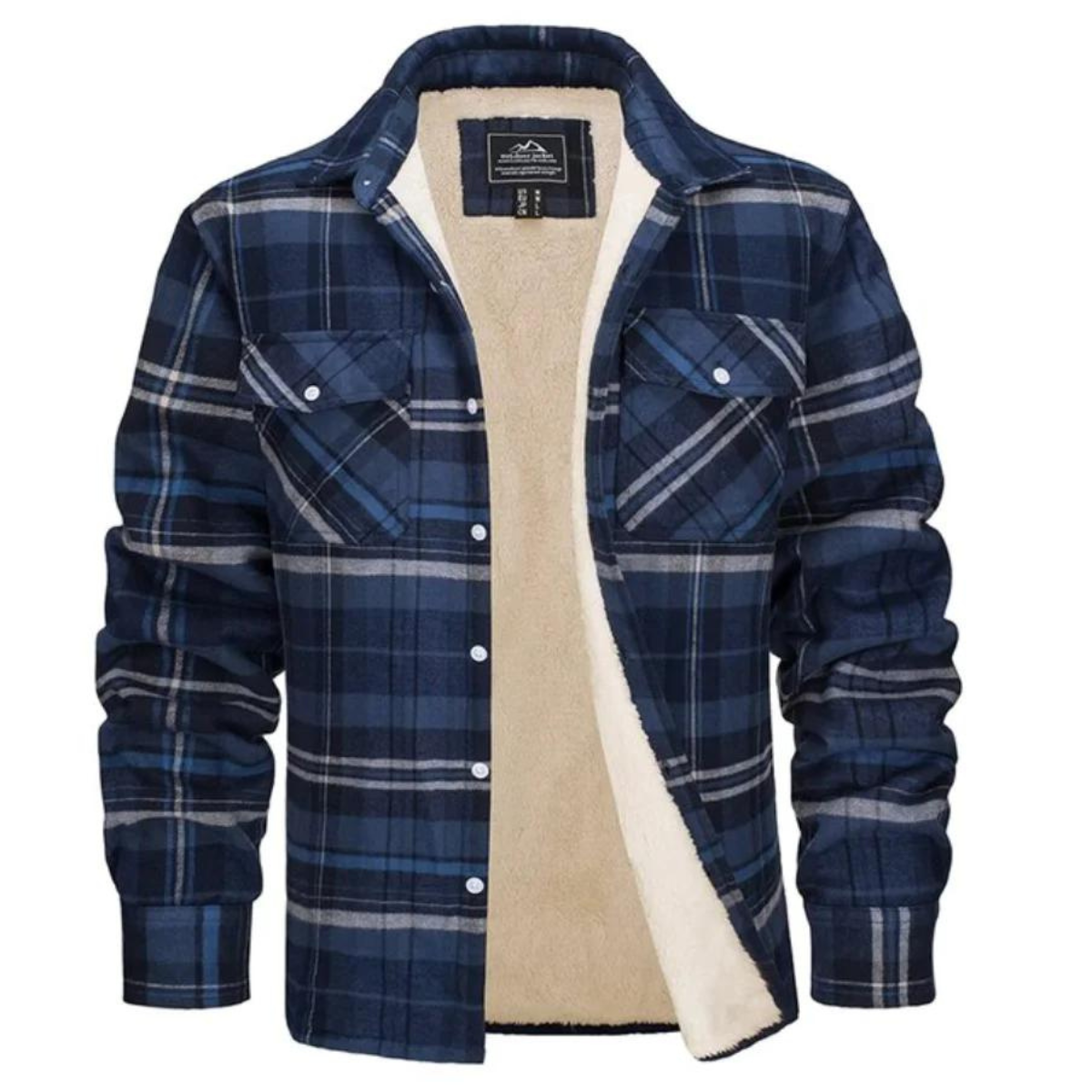 men's oversized hooded check jacket in blue grey for men