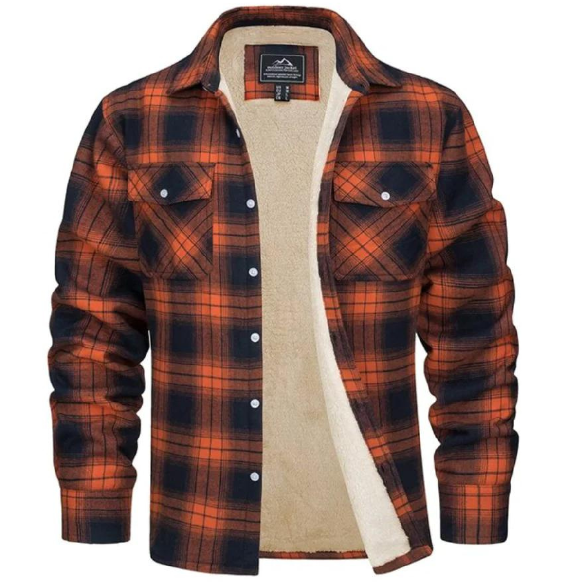men's oversized hooded check jacket in orange for men