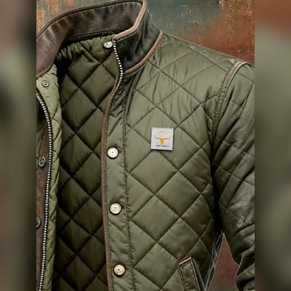 men's quilted bomber jacket stand collar