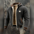 men's quilted hooded full-zip jacket in gray