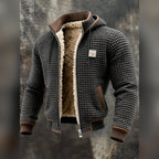 men's quilted hooded full-zip jacket in gray