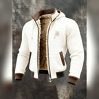 men's quilted hooded full-zip jacket in white