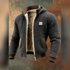men's quilted hooded full-zip jacket