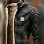 men's quilted hooded full-zip jacket