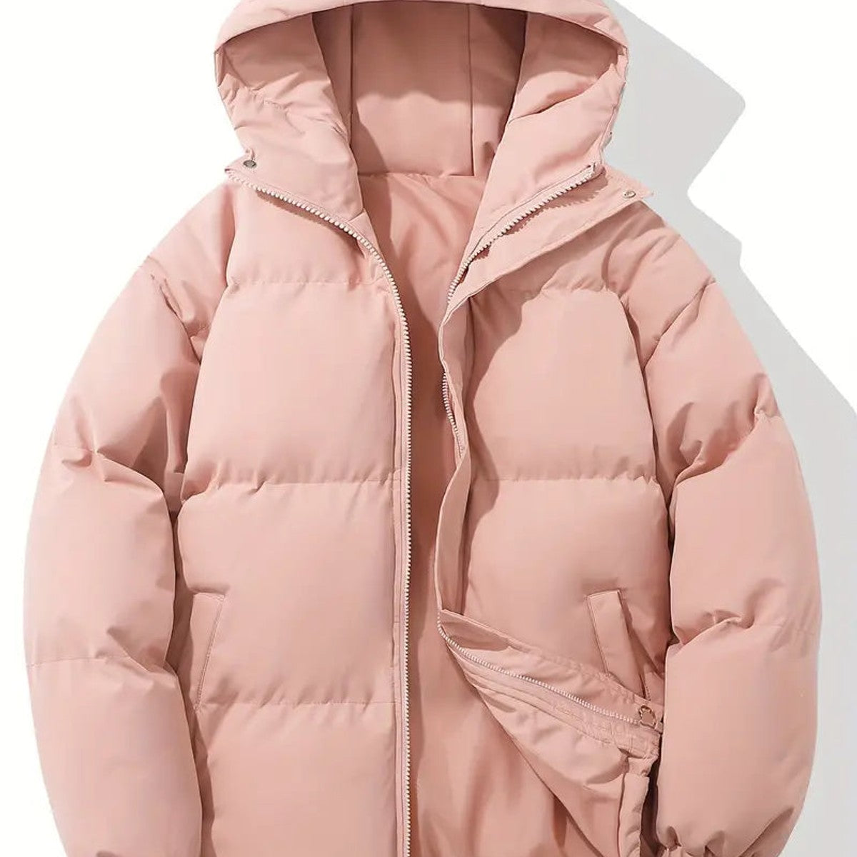 women's quilted puffer jacket in pink