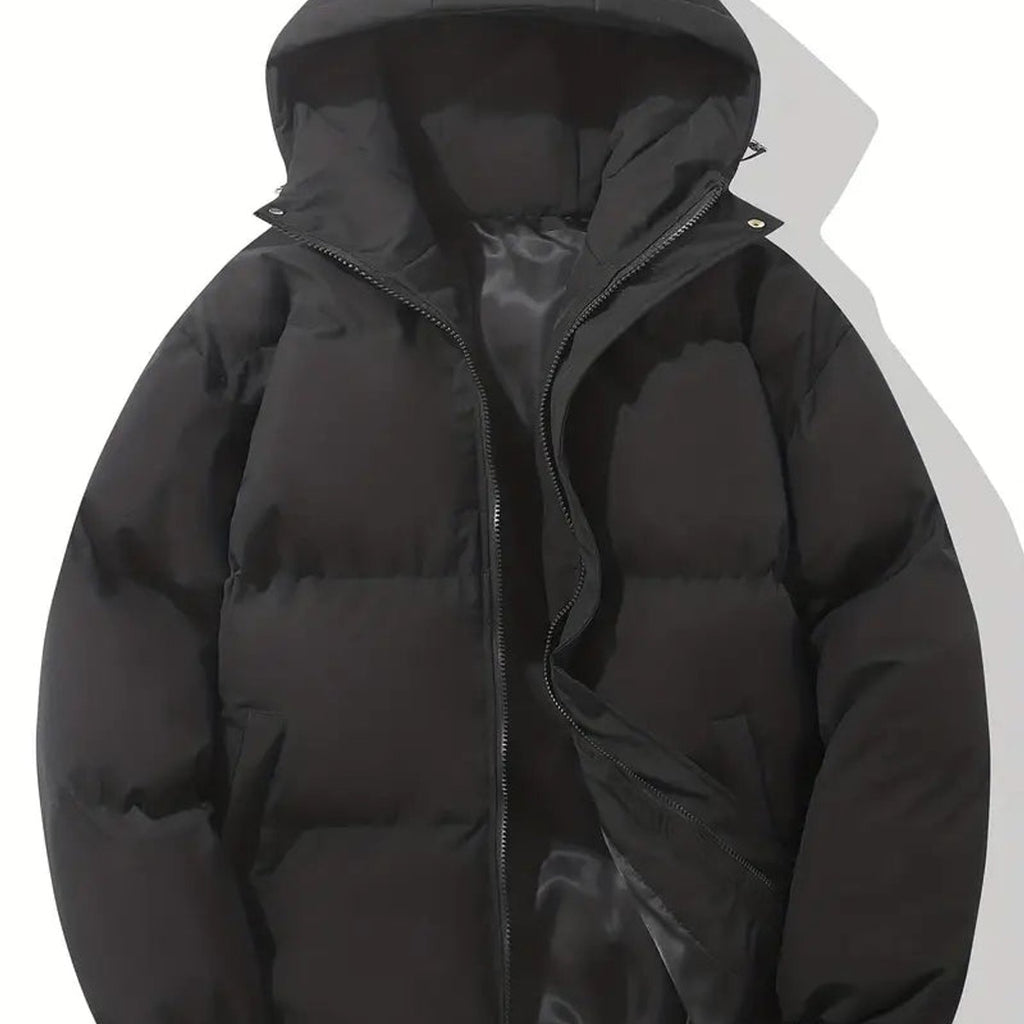 women's quilted puffer jacket in black