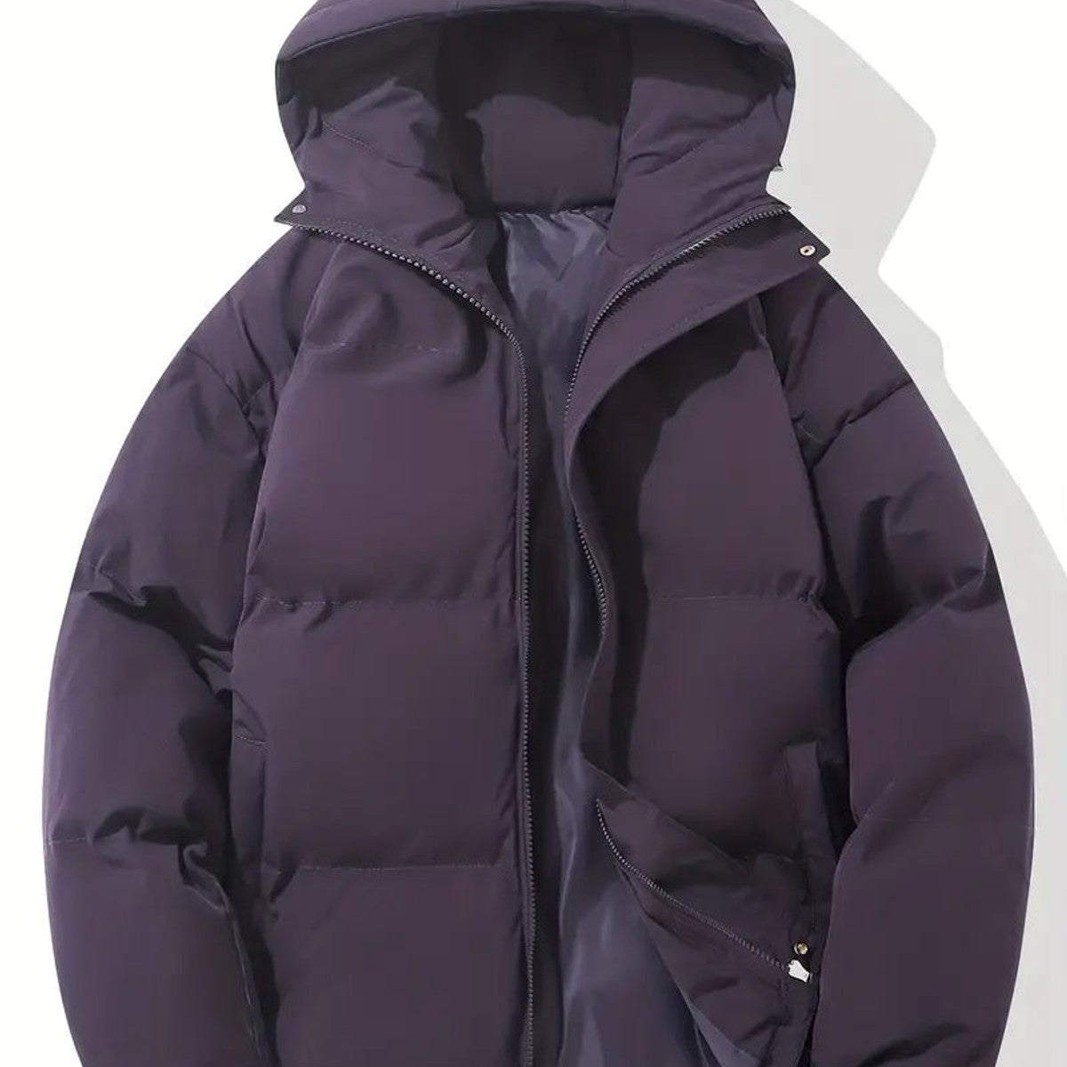 women's quilted puffer jacket in purple