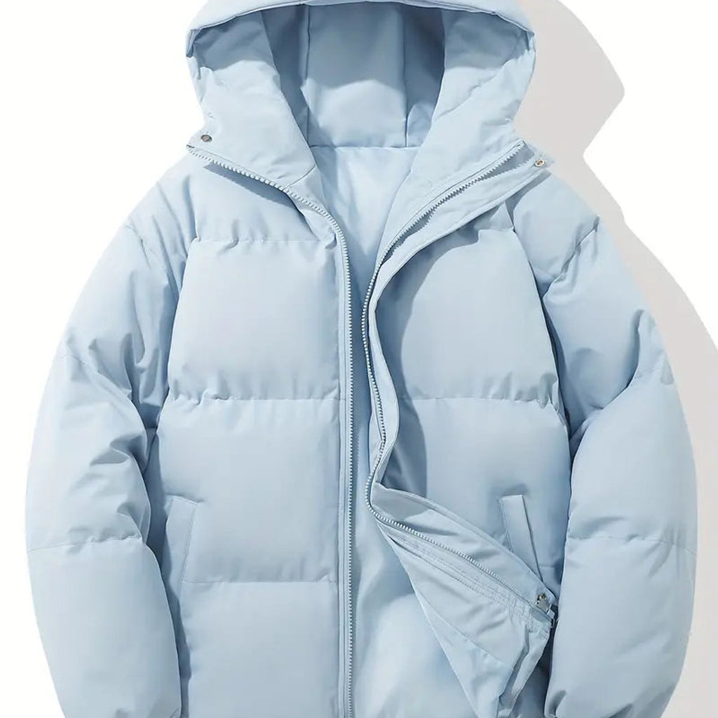 women's quilted puffer jacket in blue