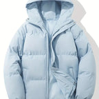 women's quilted puffer jacket in blue