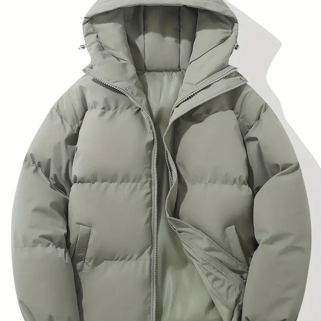 women's quilted puffer jacket in grey