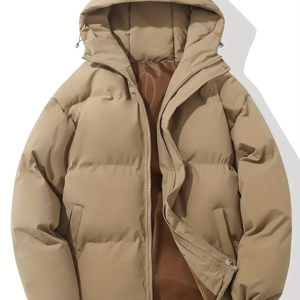 women's quilted puffer jacket in khaki