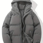 women's quilted puffer jacket in dark grey