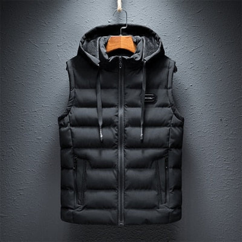 men's quilted thermal vest in black