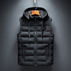 men's quilted thermal vest in black