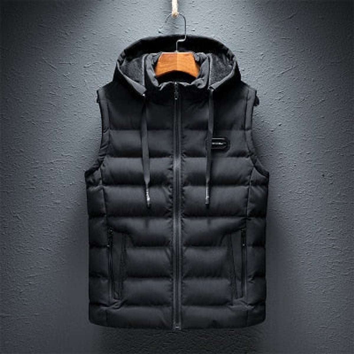 men's quilted thermal vest in black