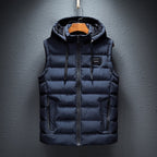 men's quilted thermal vest in blue