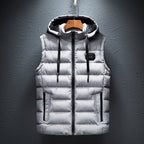 men's quilted thermal vest in light gray