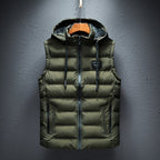 men's quilted thermal vest in green