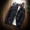 men's quilted zip-up jacket in black