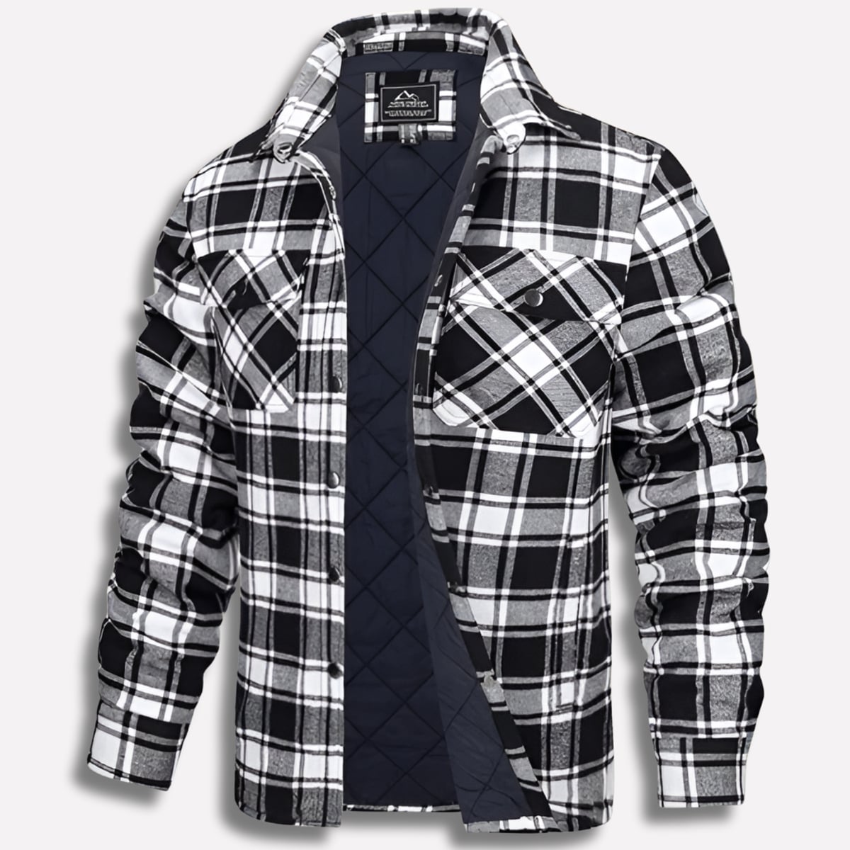 men's relaxed fit checked lumberjack shirt in black
