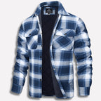 men's relaxed fit checked lumberjack shirt in blue