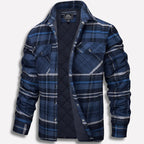 men's relaxed fit checked lumberjack shirt in navy blue