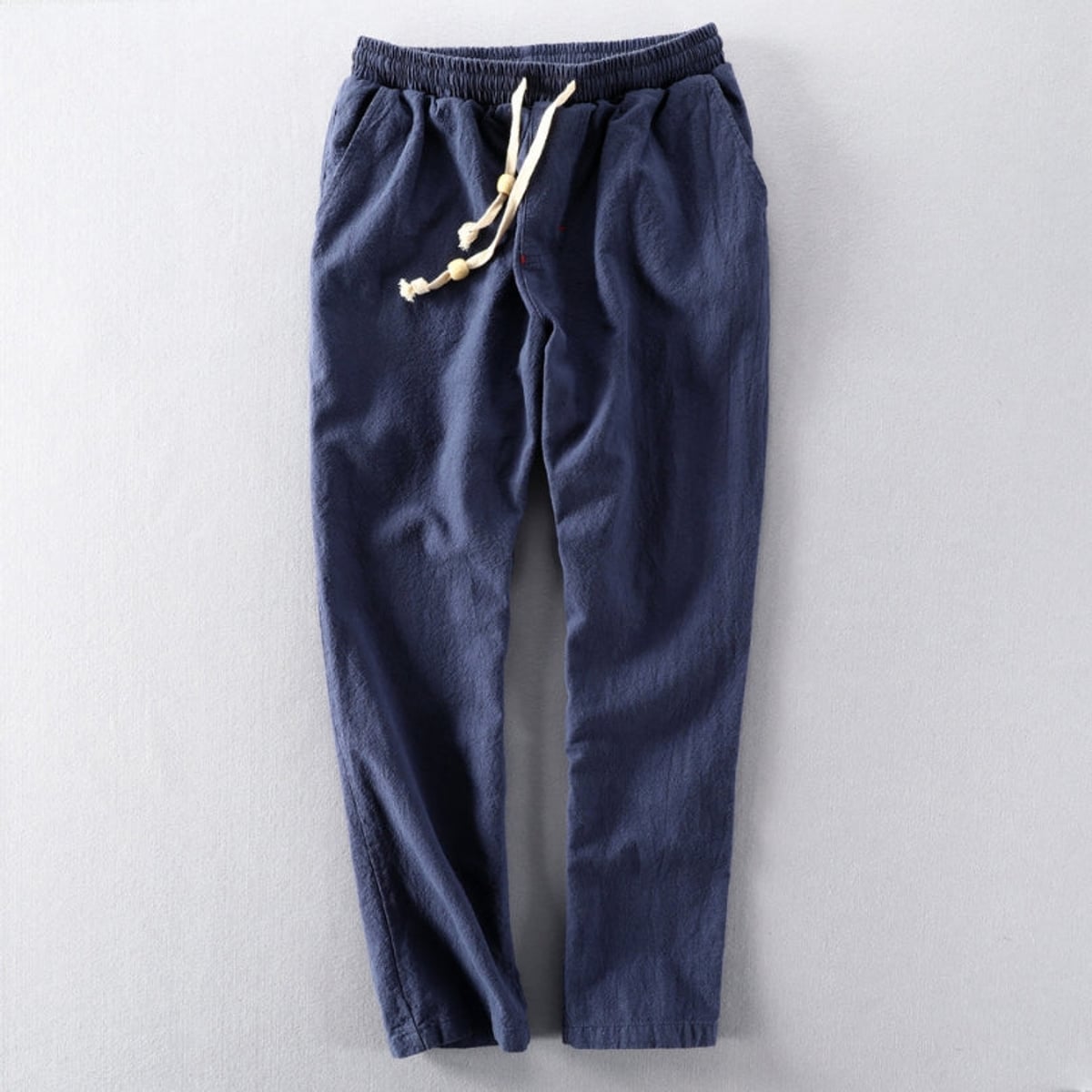 men's relaxed fit drawstring trousers in blue