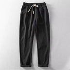 men's relaxed fit drawstring trousers in black