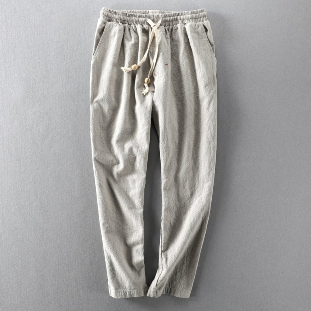 men's relaxed fit drawstring trousers in gray