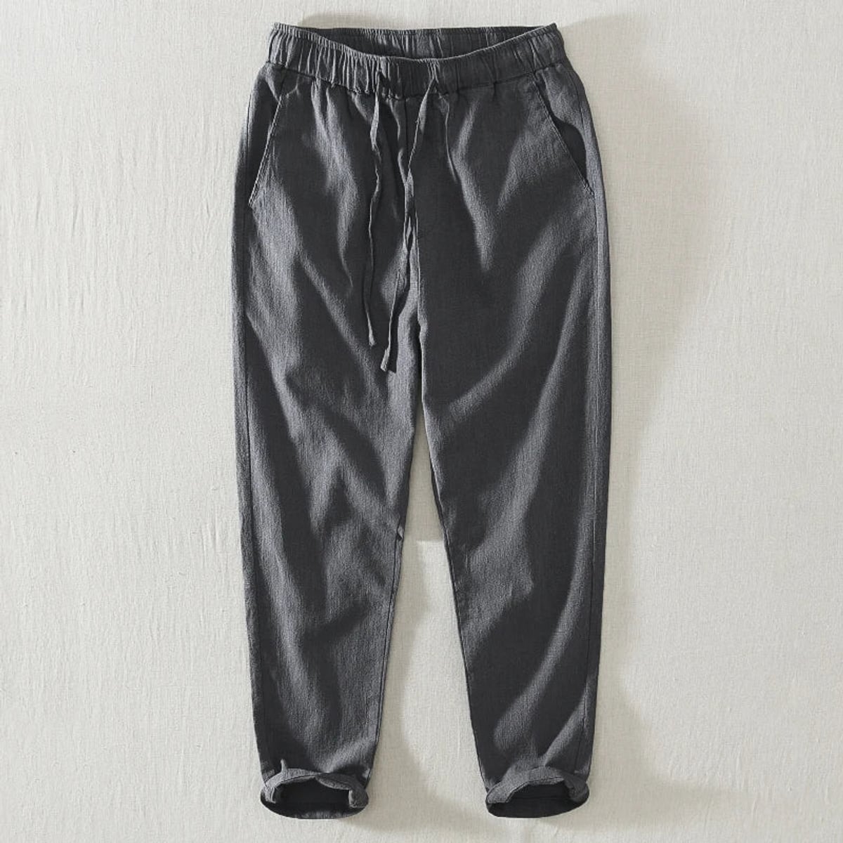 men's relaxed fit japanese style trousers in gray