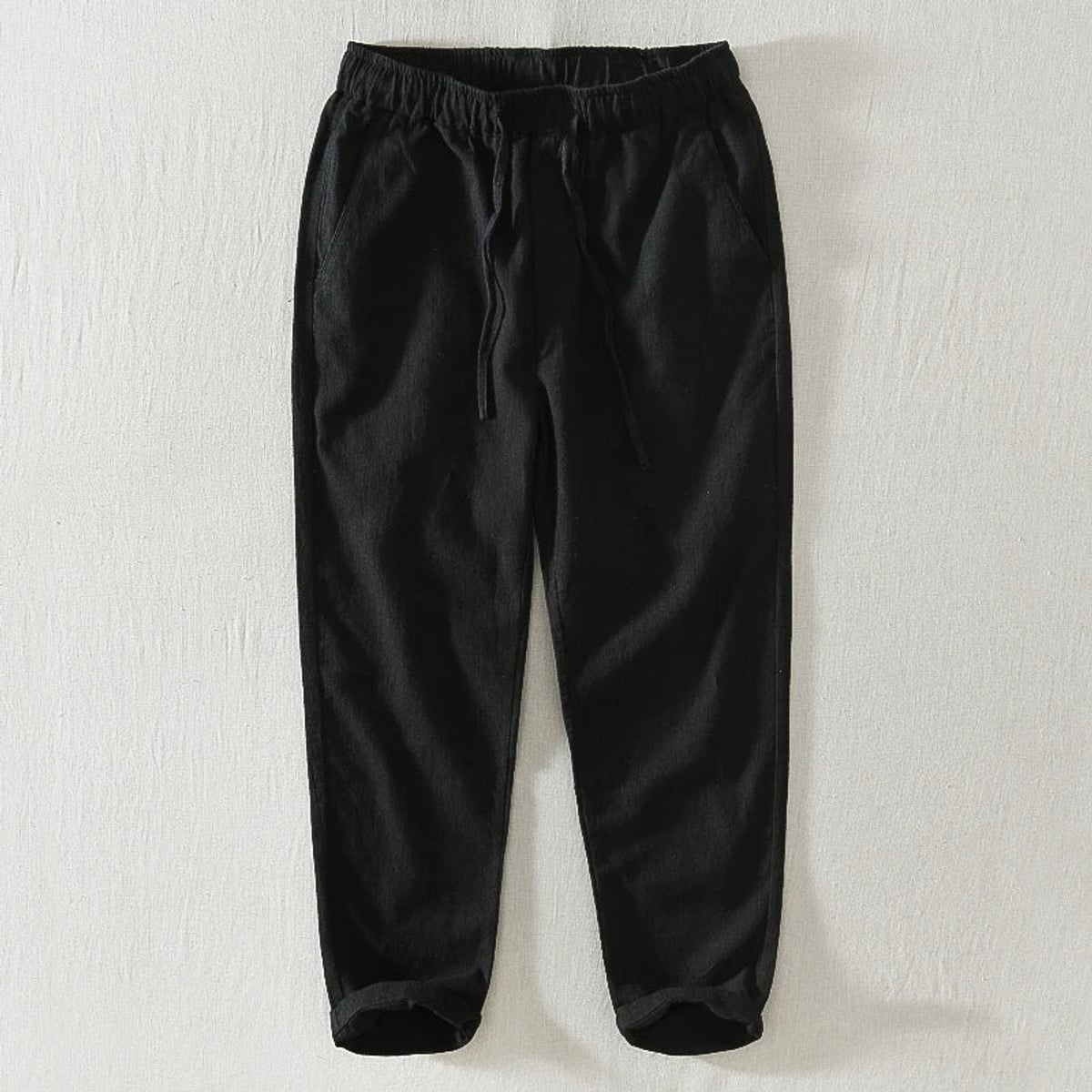 men's relaxed fit japanese style trousers in black