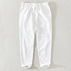 men's relaxed fit japanese style trousers in white