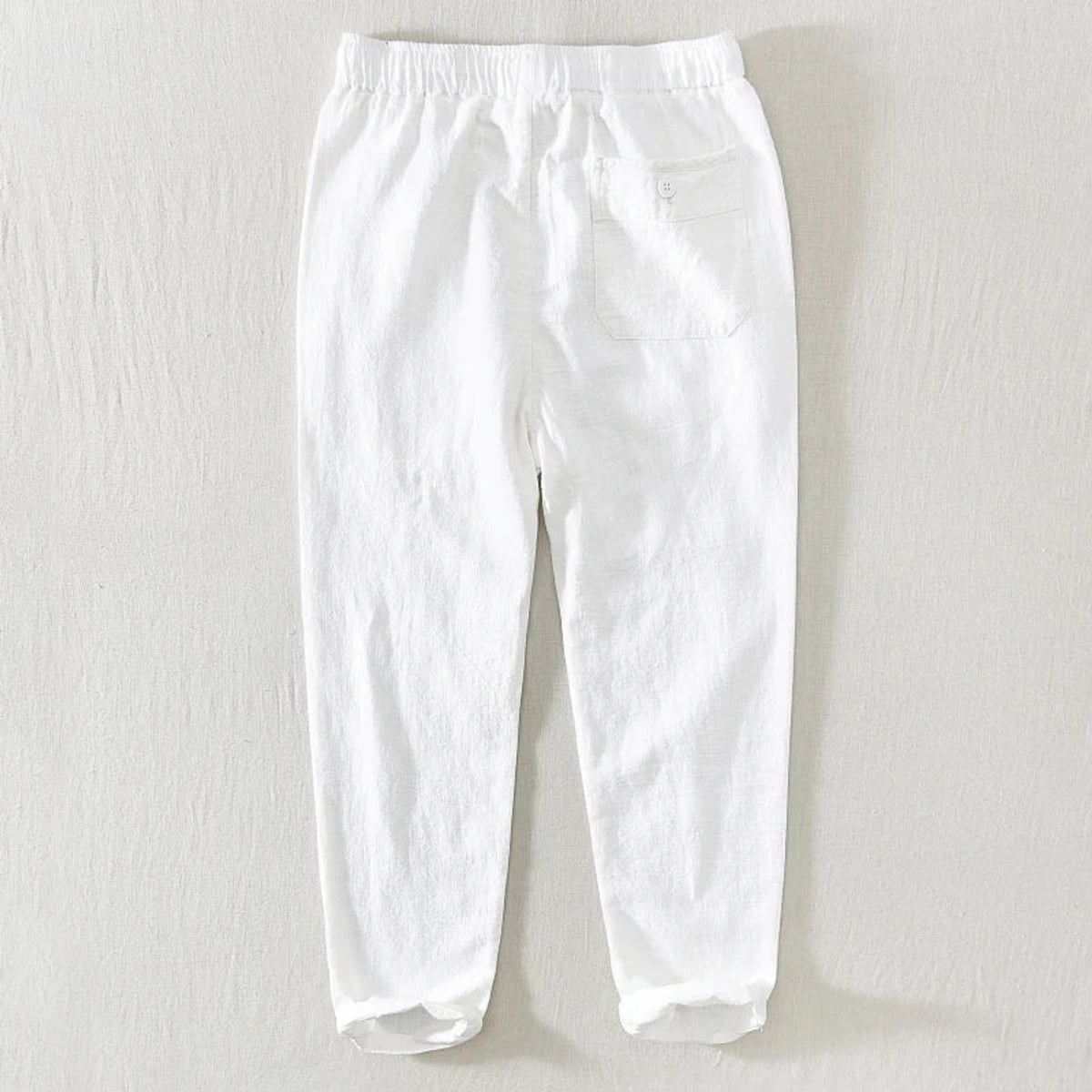 men's relaxed fit japanese style trousers in white