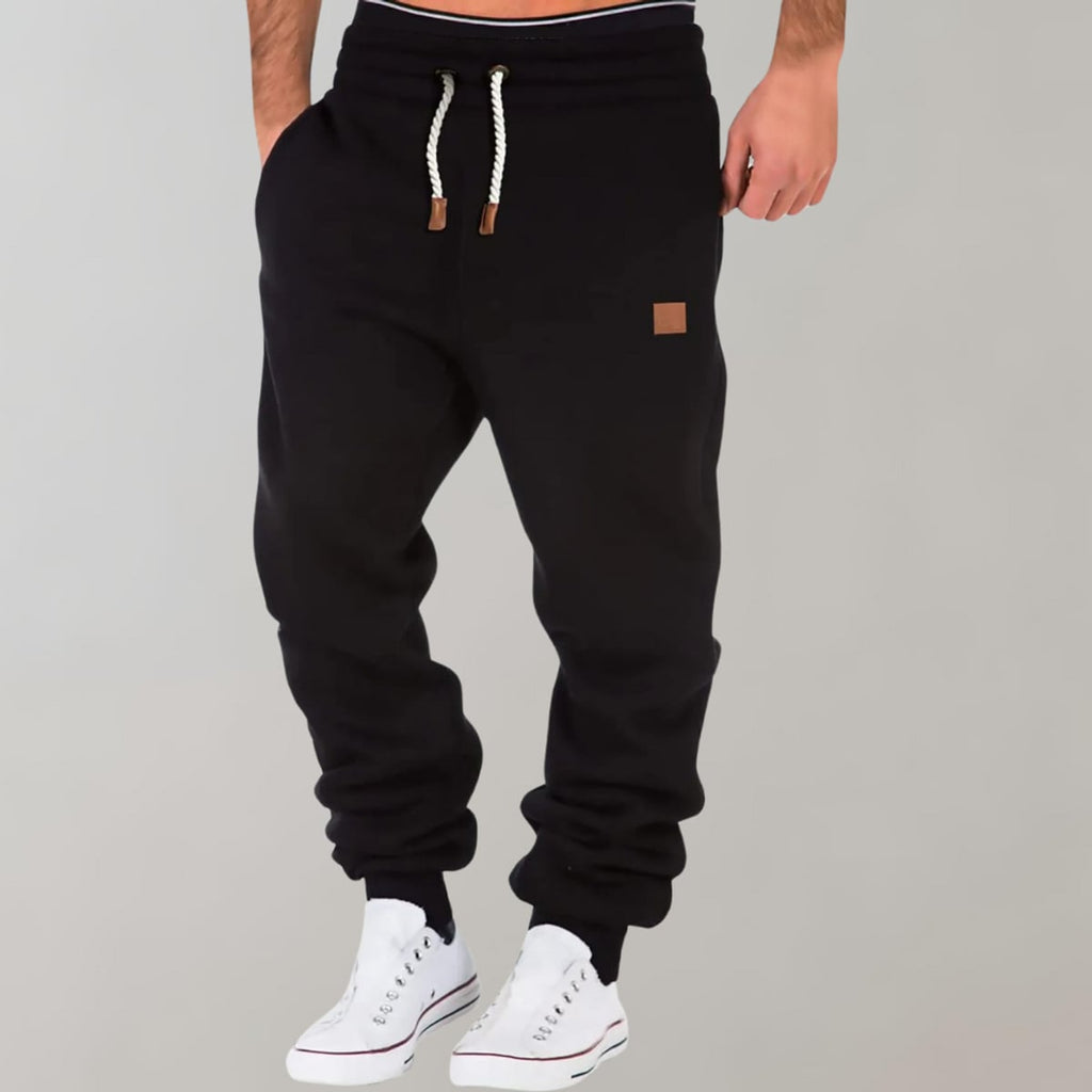 men's relaxed fit jogger trousers in black