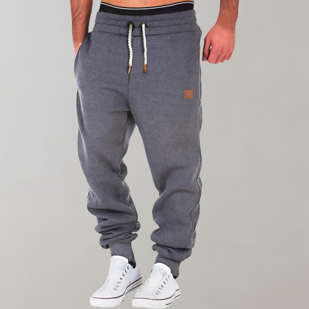 men's relaxed fit jogger trousers in dark gray