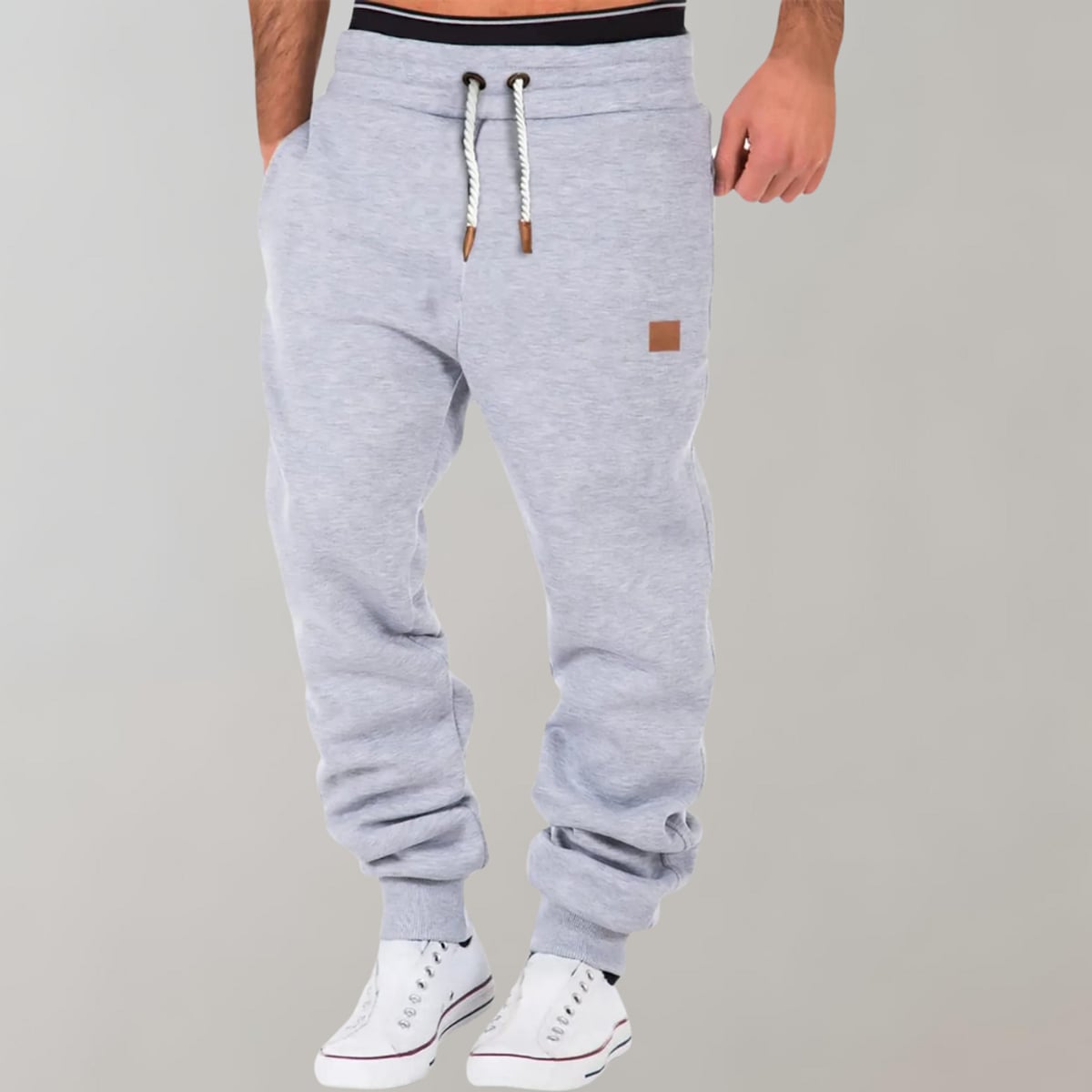 men's relaxed fit jogger trousers in gray