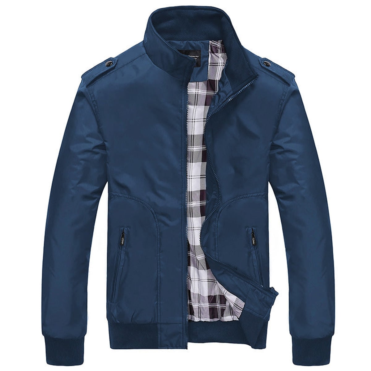men's relaxed fit long sleeve jacket blue